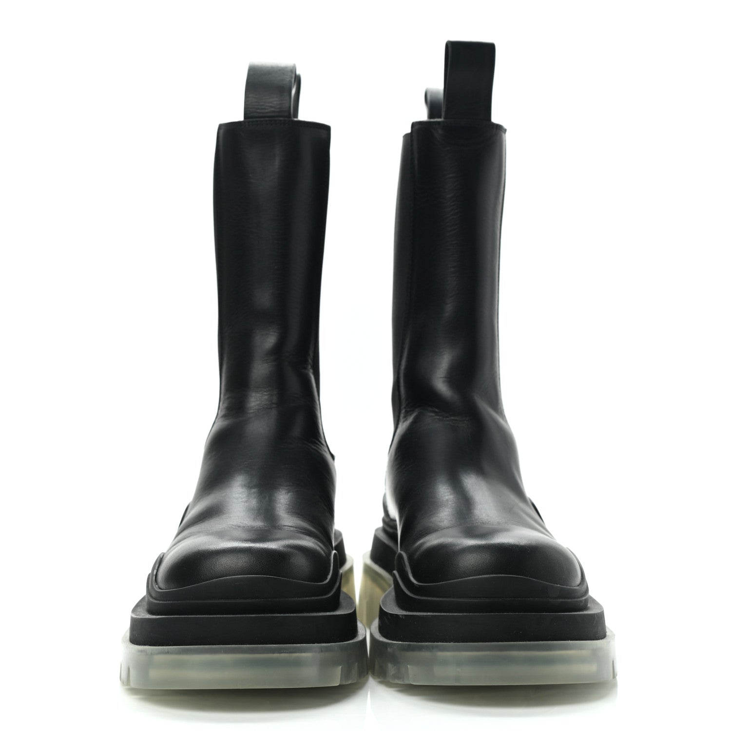 Bottega Veneta Calfskin The Tire Chelsea Boots 37.5 Black Transparent 2 of 11