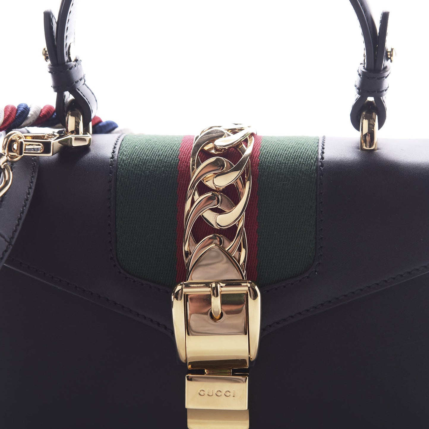 Calfskin Mini Sylvie Top Handle Bag Black