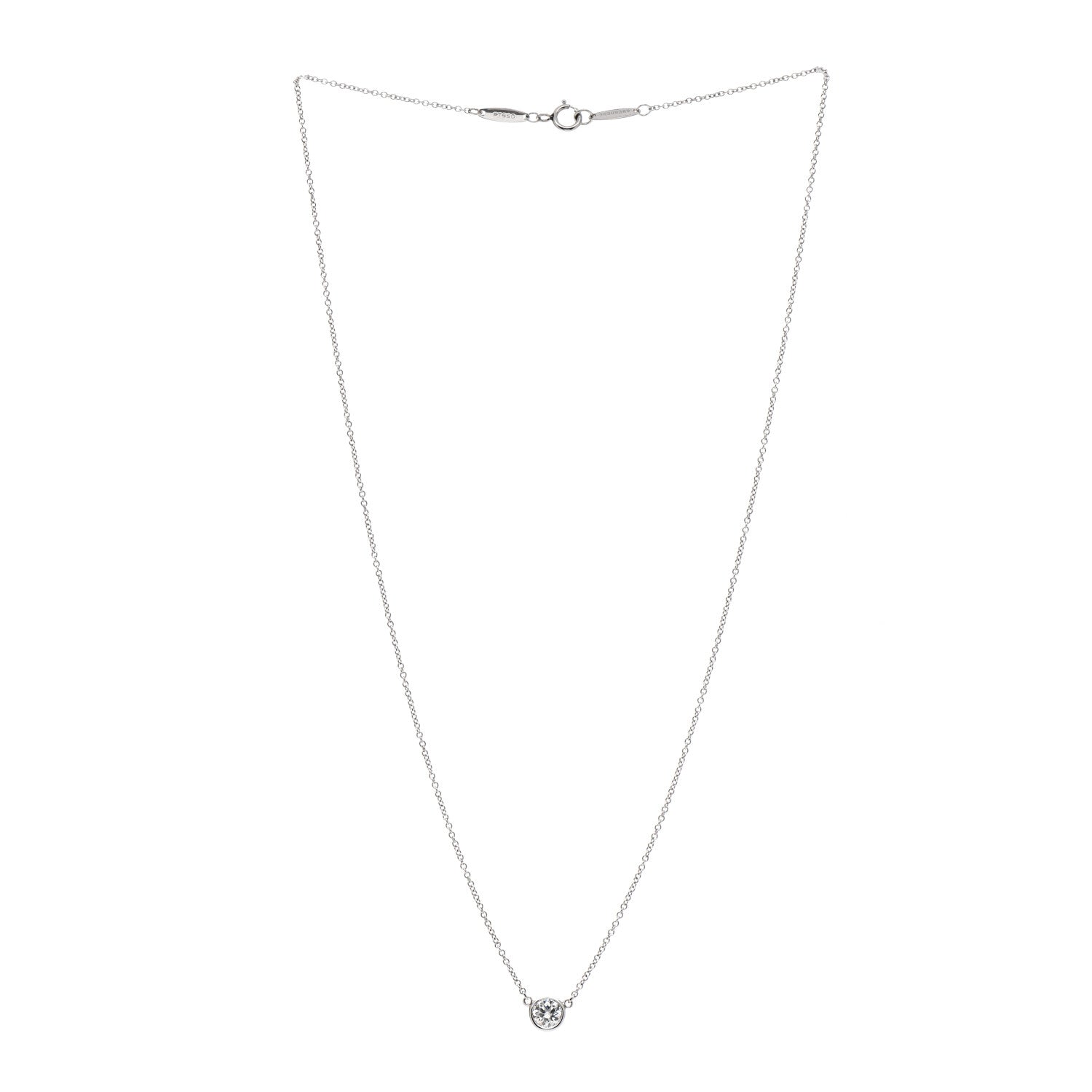 Tiffany Platinum Diamond .33ct Elsa Peretti Diamonds by the Yard Pendant Necklace 3 of 7