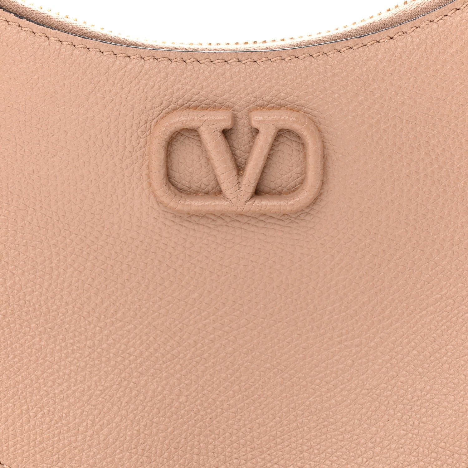 Valentino Garavani Grainy Calfskin Mini Vlogo Hobo Bag Rose Cannelle 7 of 10