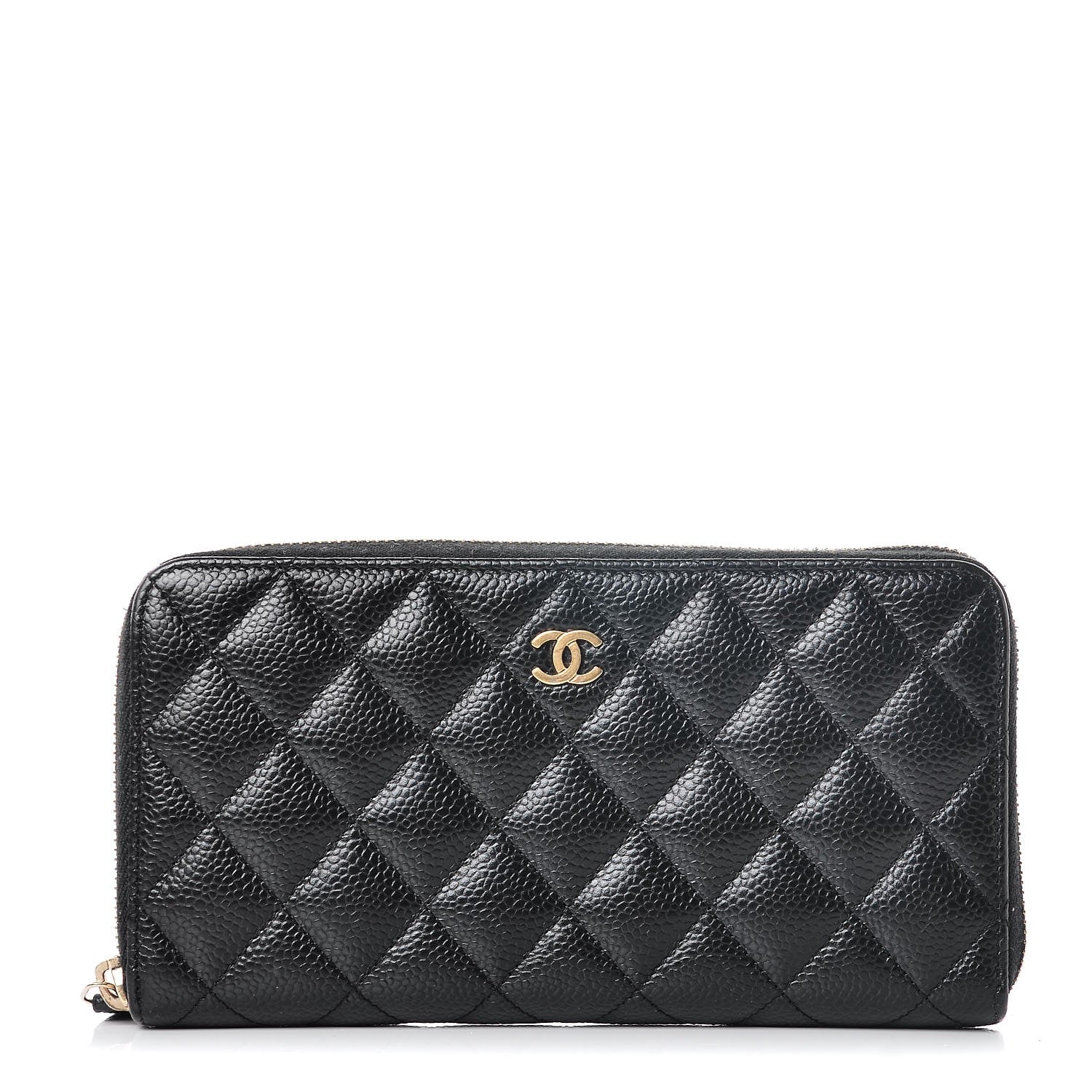 Chanel Caviar Quilted Large Gusset Zip Around Wallet Black 1 of 9