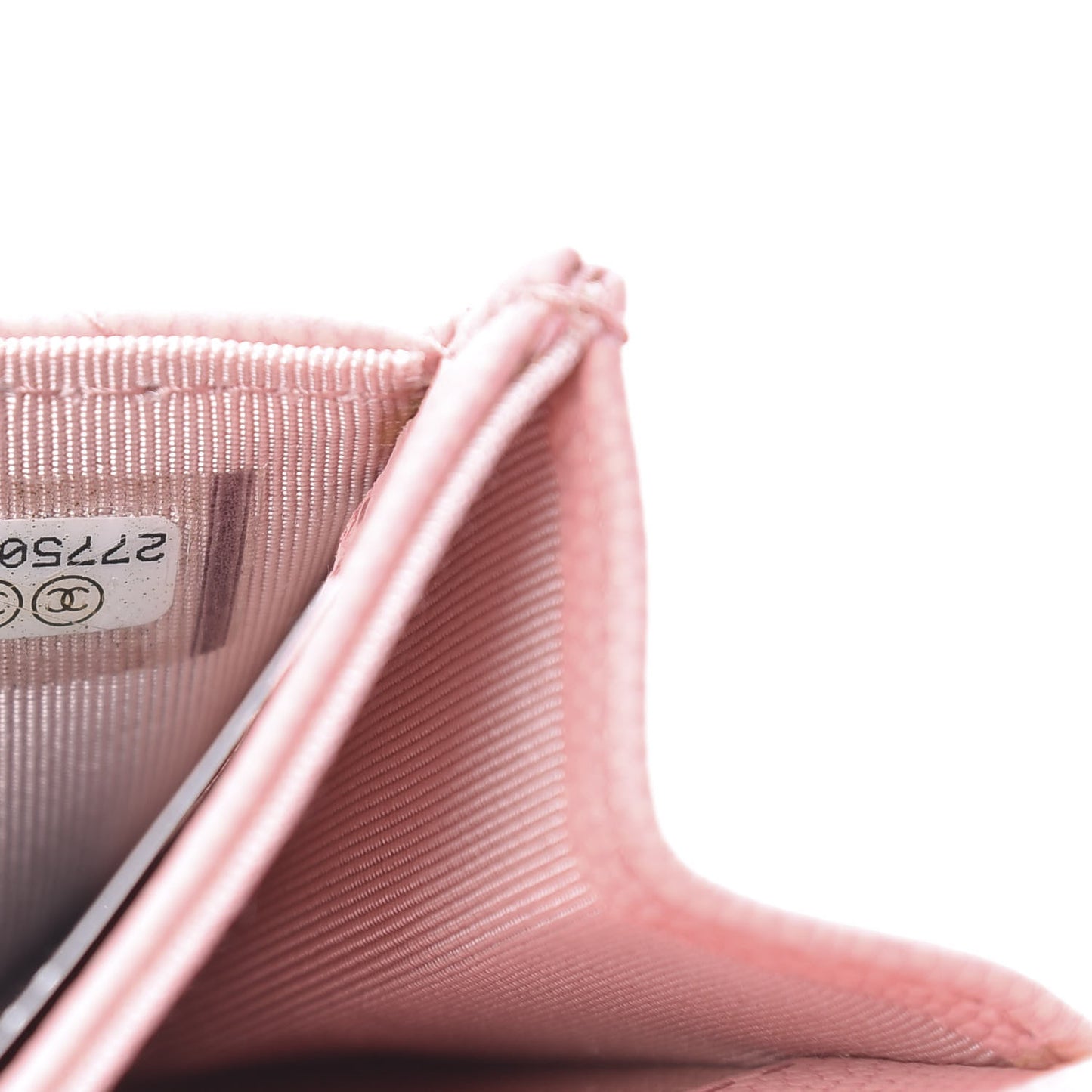 Matte Caviar Chevron Quilted Flap Card Holder Pink