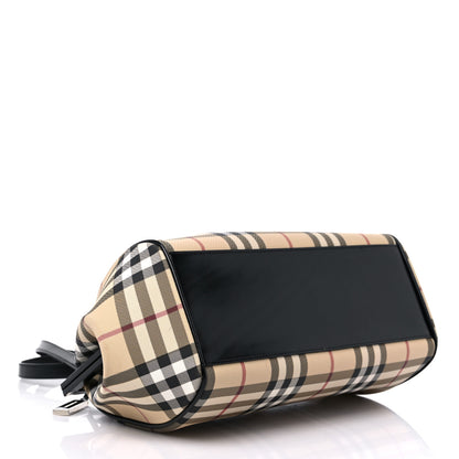 Burberry Nova Check Top Handle Tote Black 4 of 17