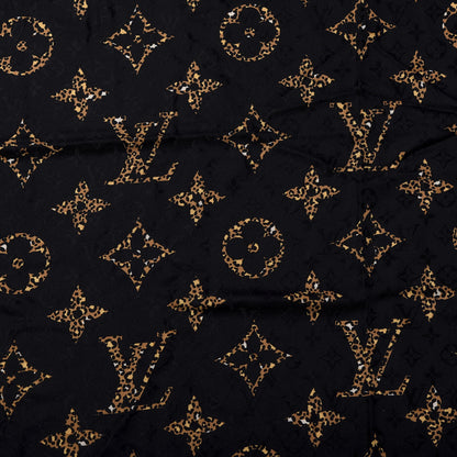 Louis Vuitton Wool Silk Monogram Giant Jungle Scarf Black 3 of 5