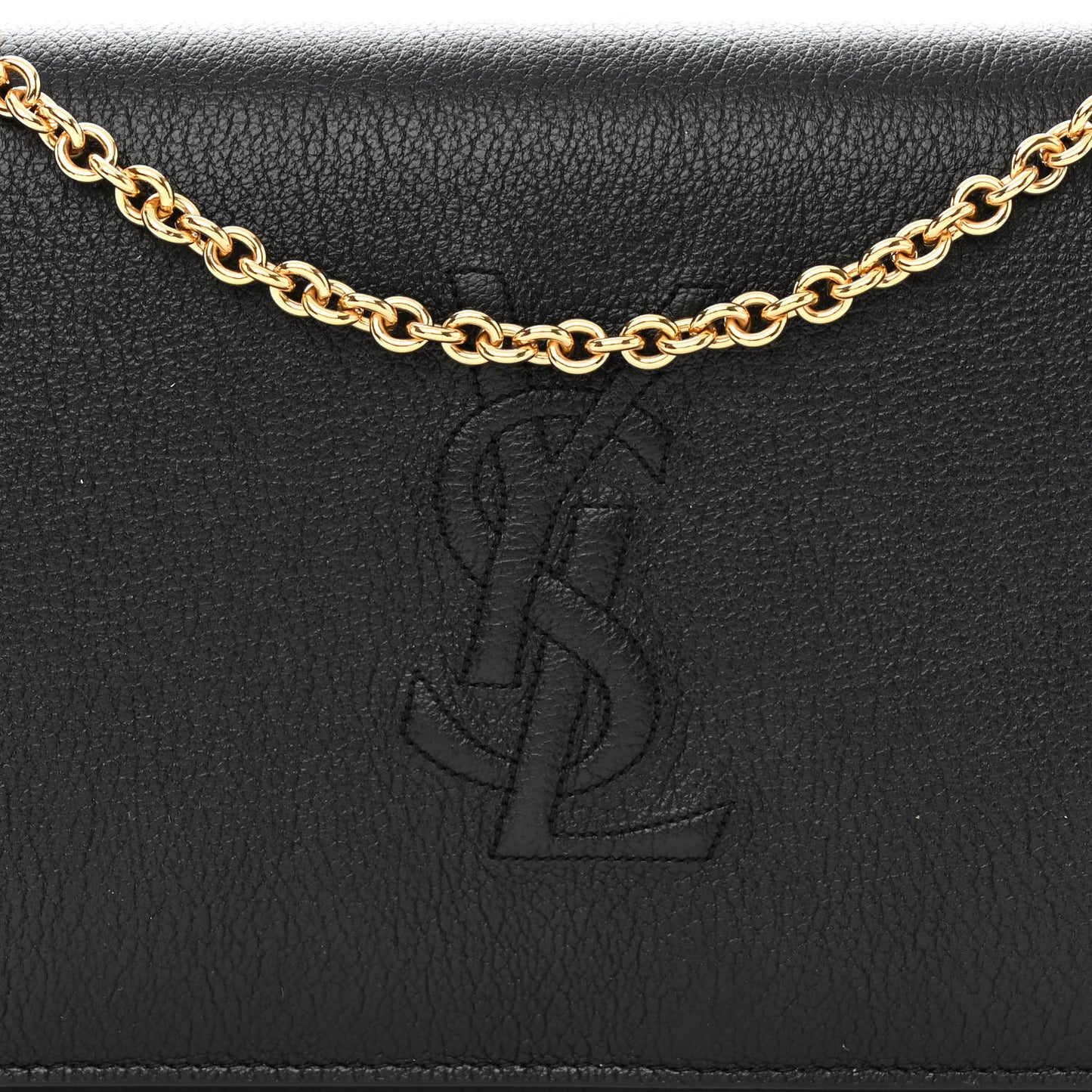 Calfskin Monogram Belle de Jour Chain Clutch Black