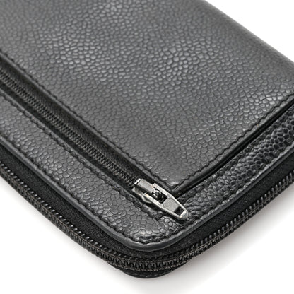Chanel Caviar CC Timeless Large Zip Around Wallet Black 12 of 13