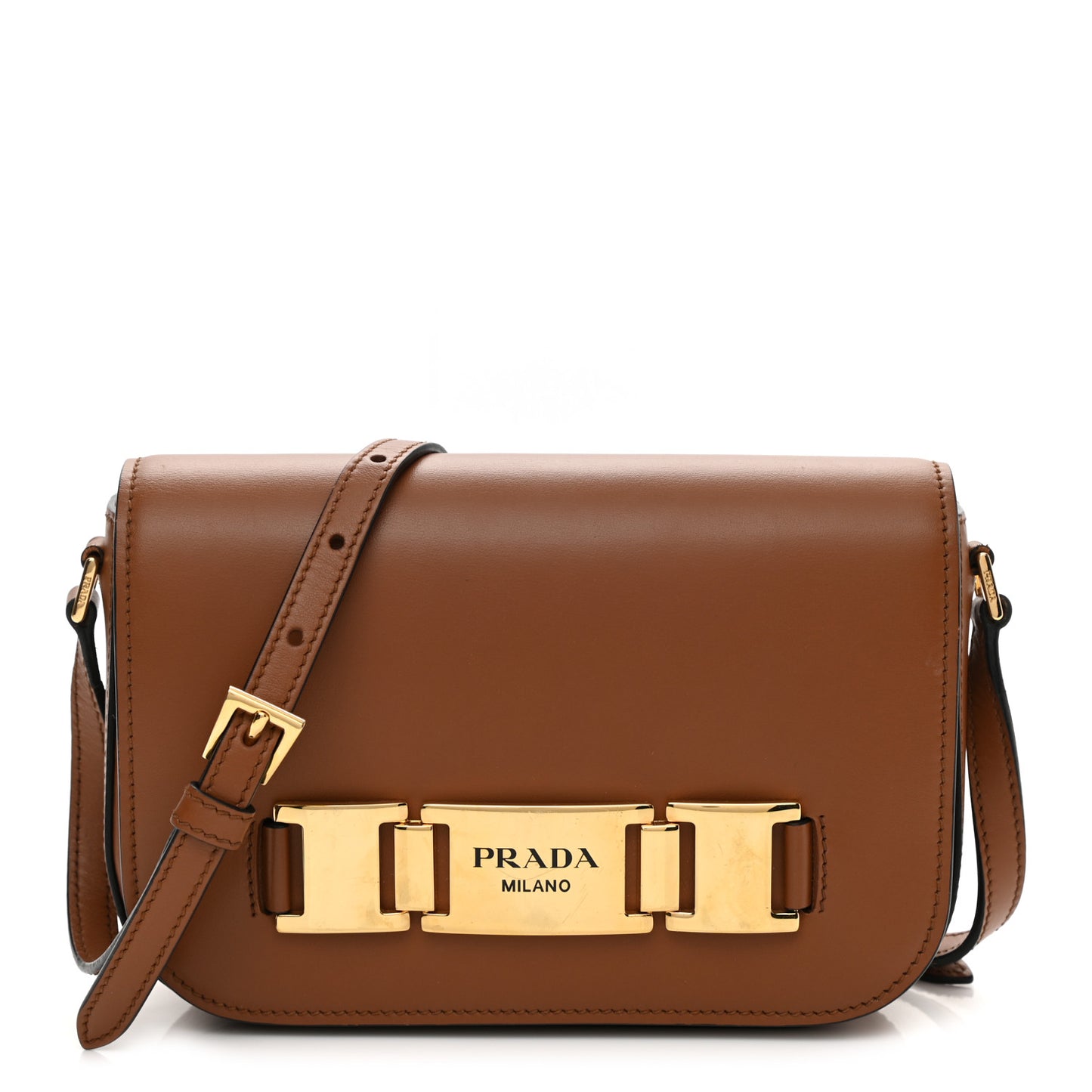 City Calf Flap Shoulder Bag Cognac