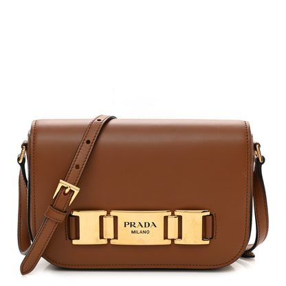 Prada City Calf Flap Shoulder Bag Cognac 1 of 11