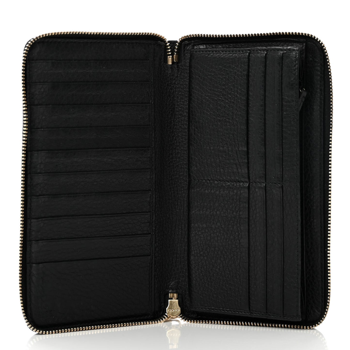 Pebbled Calfskin Soho Zip Around Wallet Black