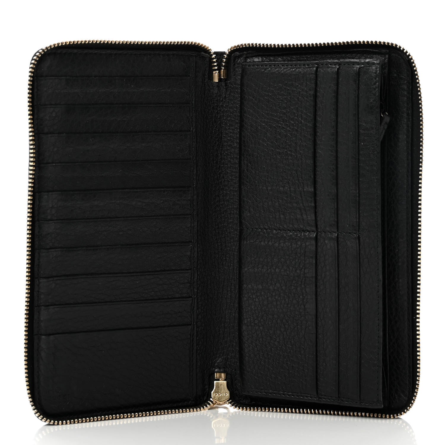 Gucci Pebbled Calfskin Soho Zip Around Wallet Black 5 of 8