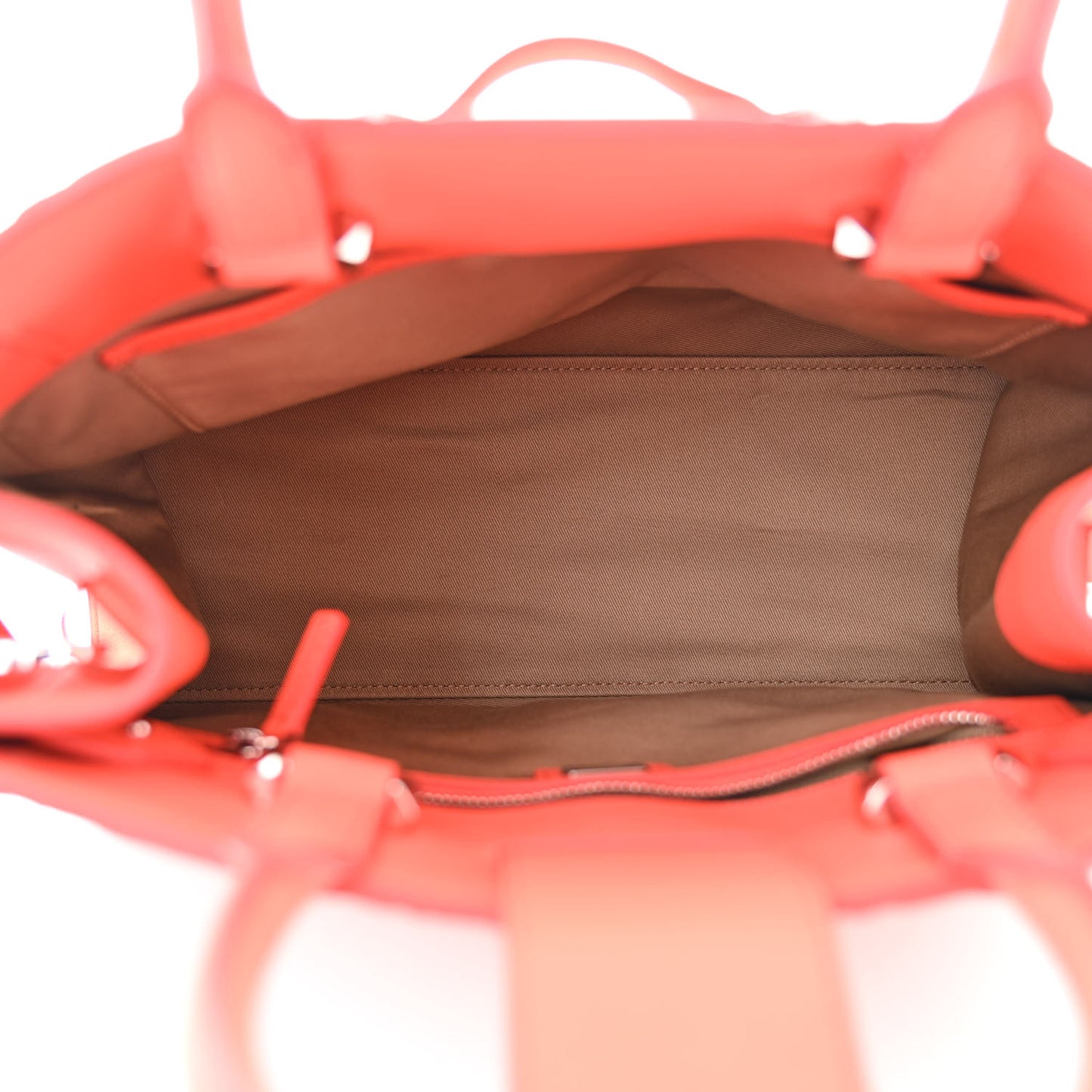 Calfskin Ottomar Monogram Medium Essential Tote Hot Coral