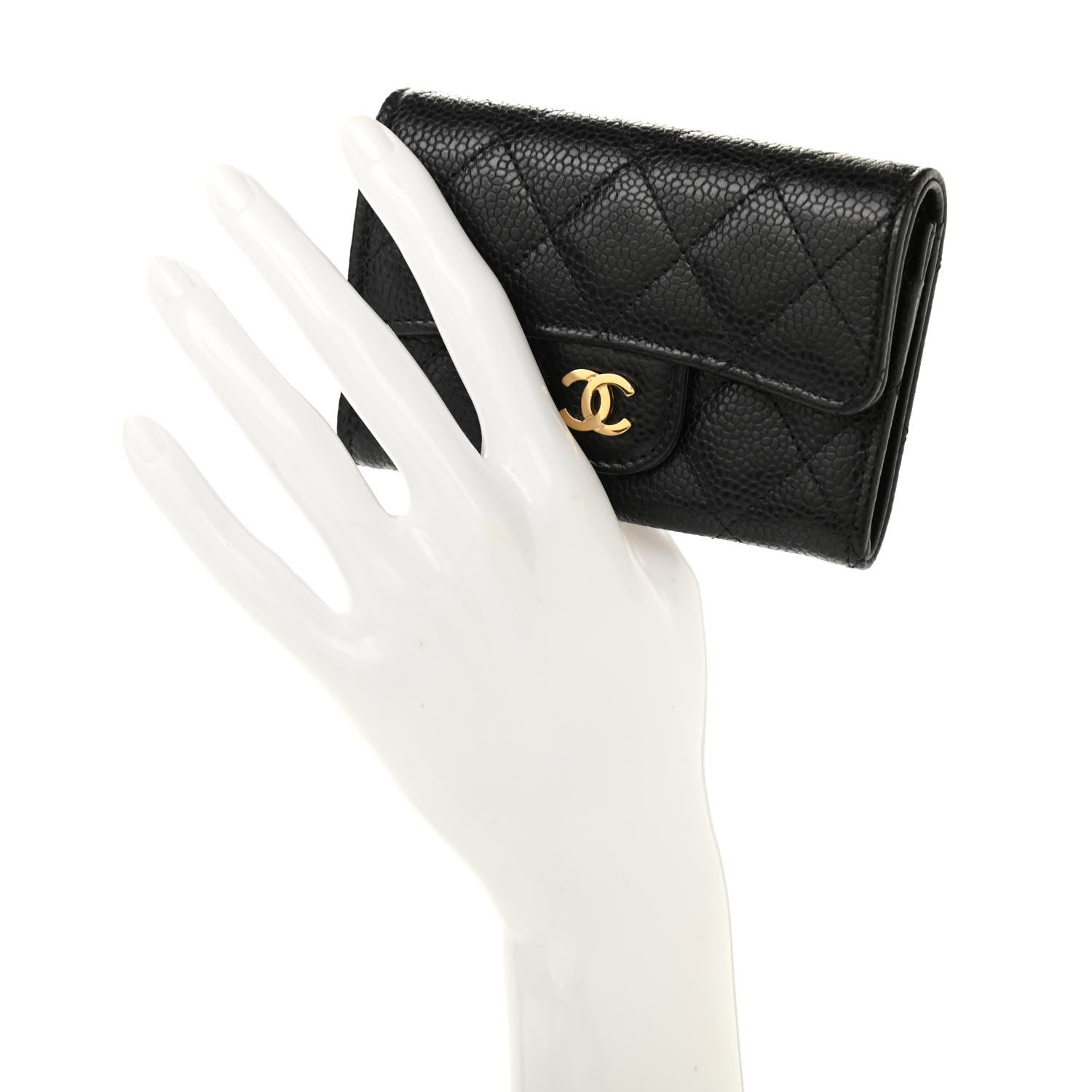 Chanel Caviar Quilted Flap Card Holder Black 2 of 8
