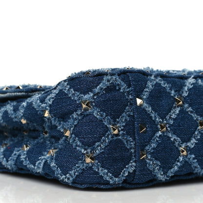 Valentino Garavani Denim Medium Rockstud Spike Shoulder Bag Denim 8 of 9