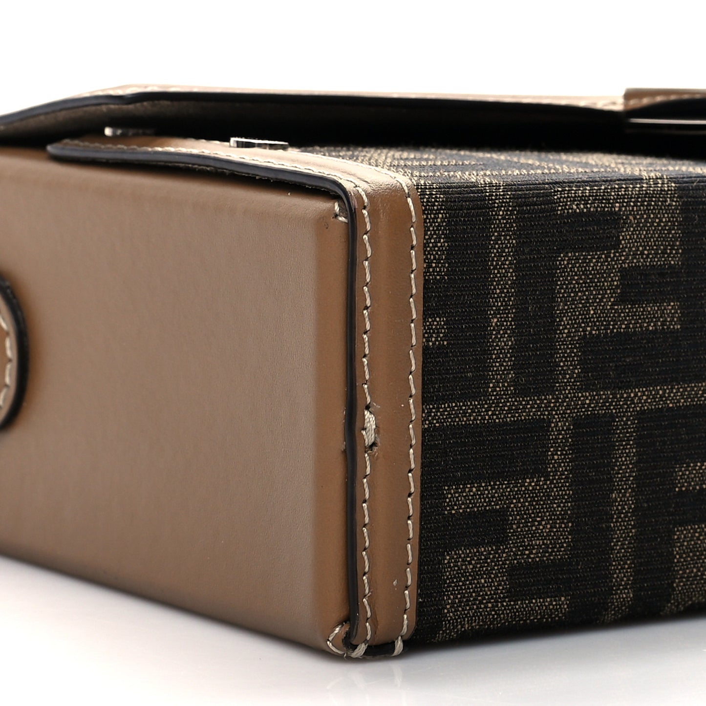 Recycled Fabric Jacquard Vitello King FF 1974 Baguette Soft Trunk Tobacco Moro Sand