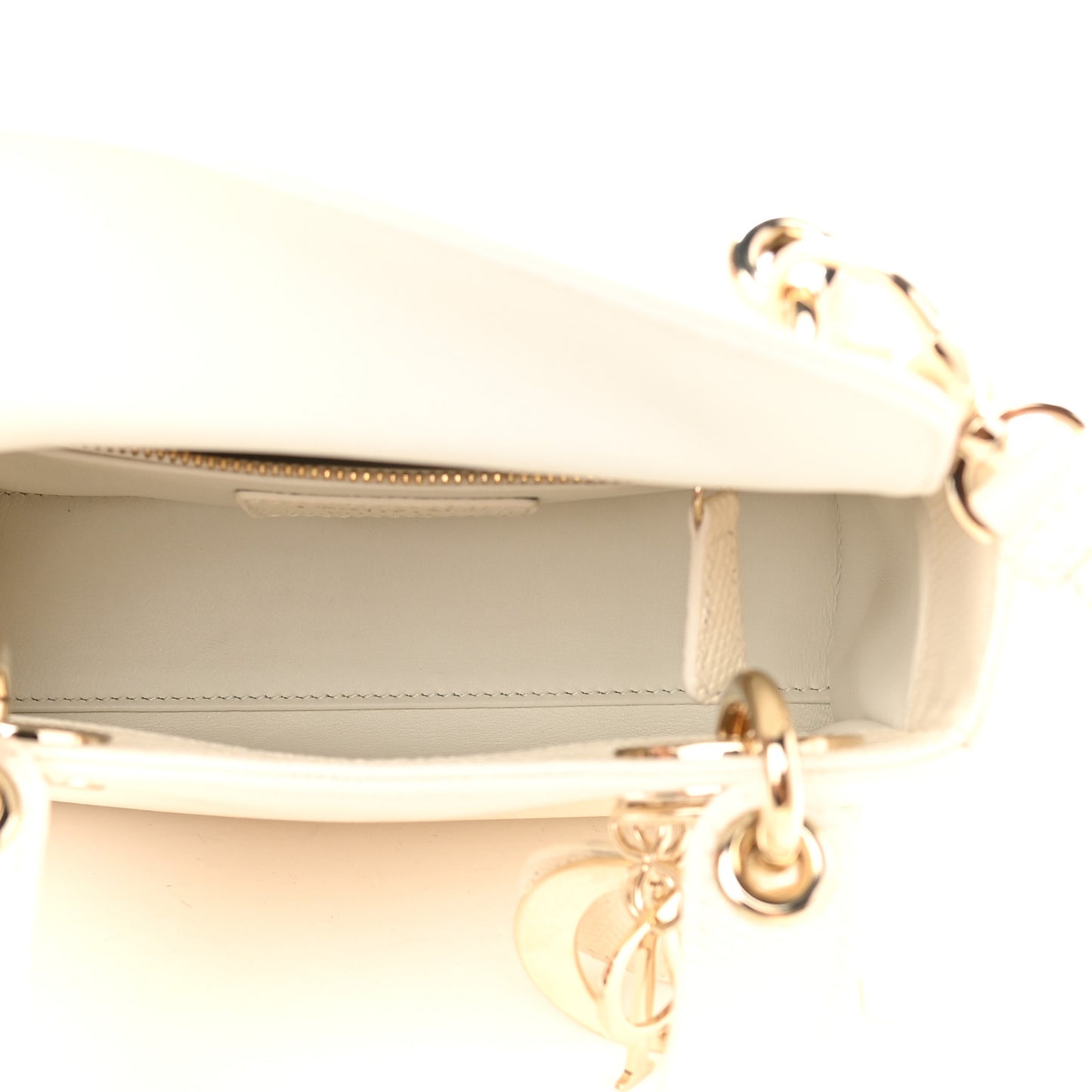 Lizard Mini Lady Dior White