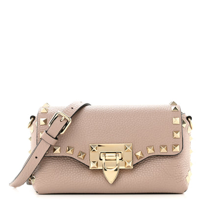 Valentino Garavani Pebbled Calfskin Mini Rockstud Crossbody Bag Poudre 1 of 9
