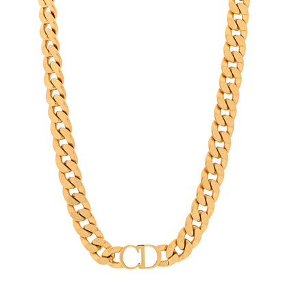 Christian Dior Metal Danseuse Etoile Chain Choker Necklace Gold 1 of 5