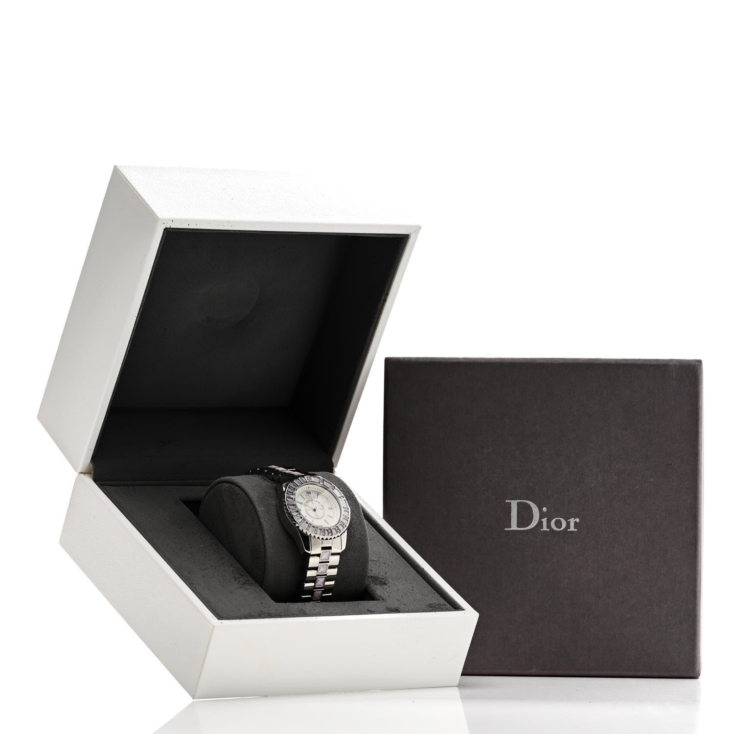Christian Dior Stainless Steel Diamond Sapphire Pink Mother of Pearl 29mm Christal Quartz Watch 5 of 5