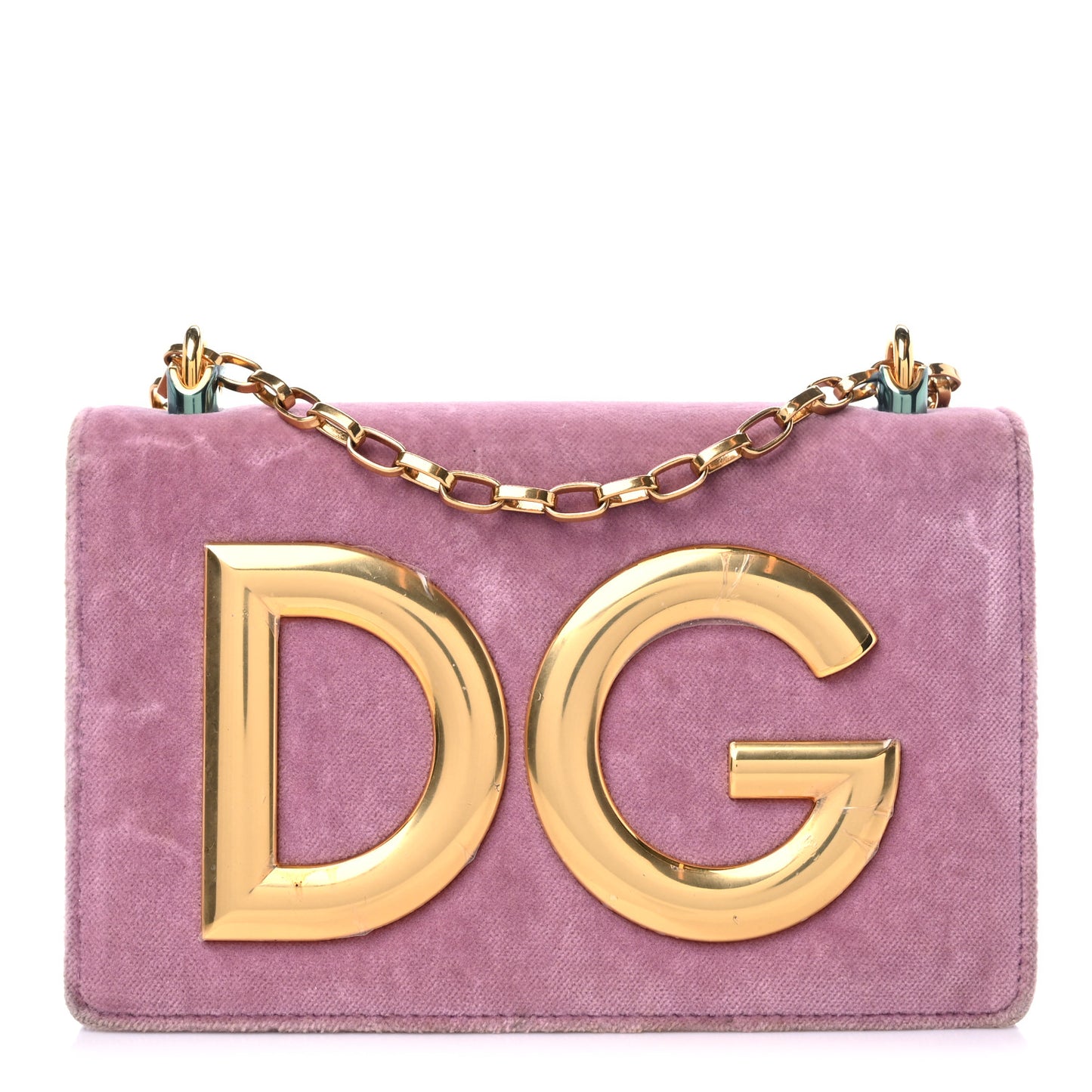Velvet Lizard Calfskin Embossed DG Shoulder Bag Pink