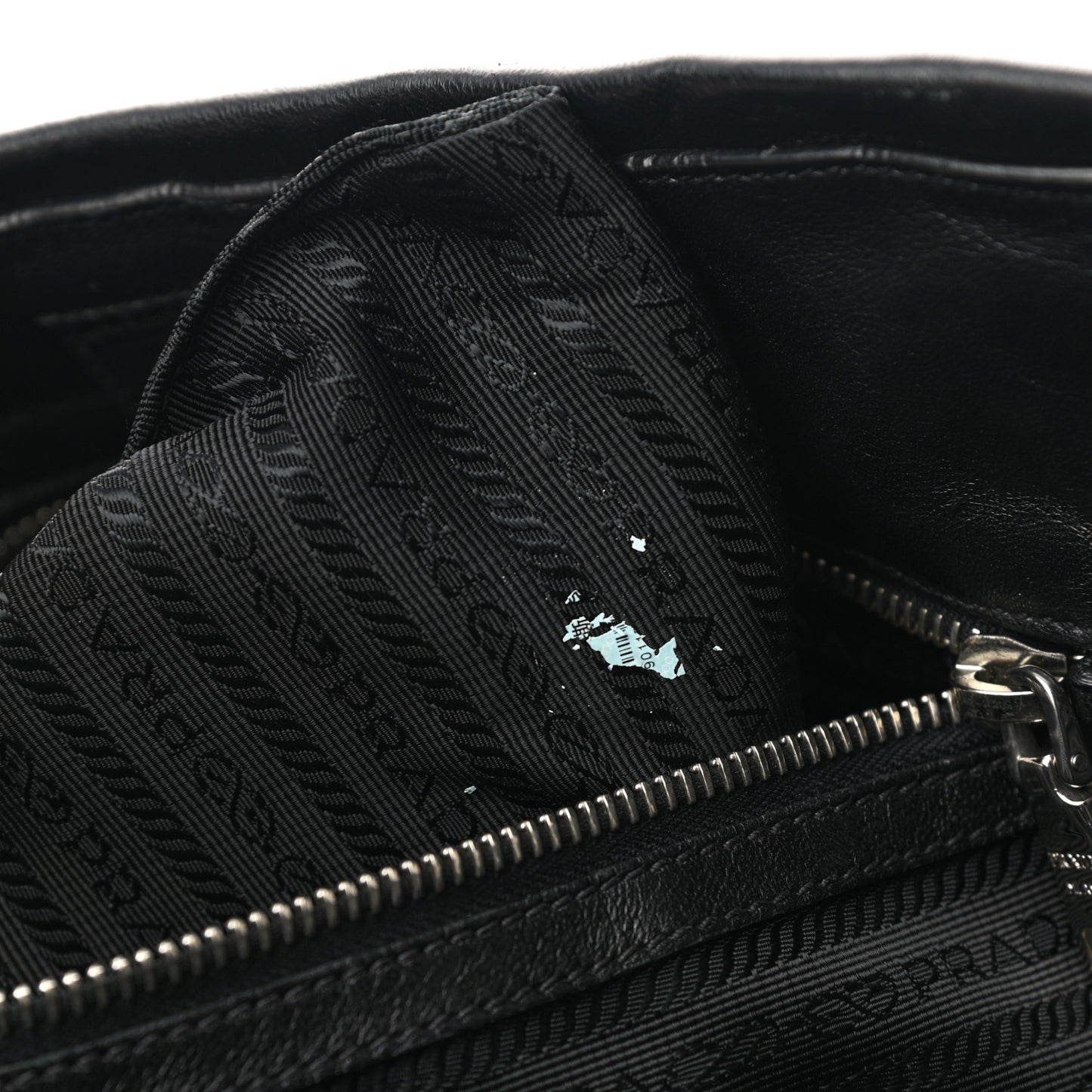 Metallic Nappa Tessuto Nylon Mordore Stripes Tote Black