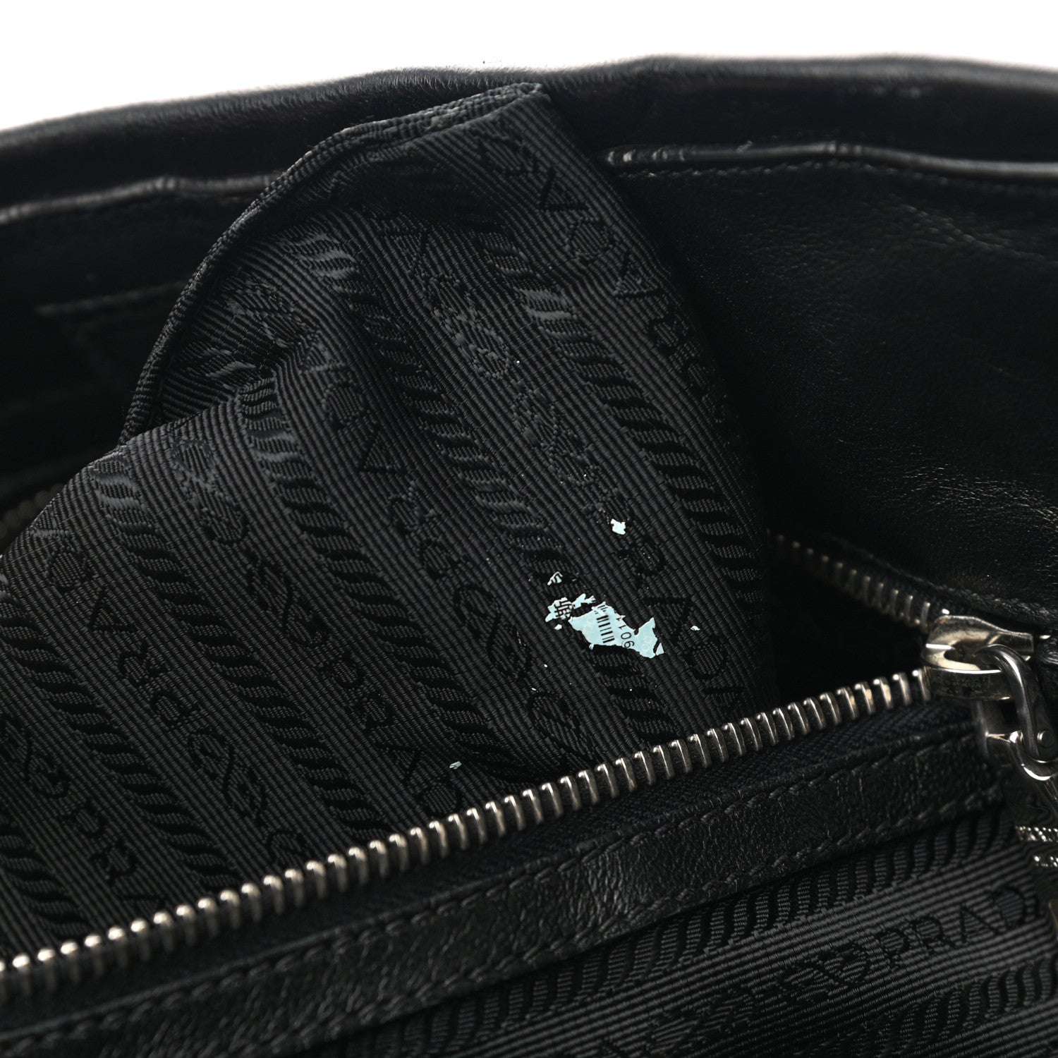 Prada Metallic Nappa Tessuto Nylon Mordore Stripes Tote Black 11 of 11