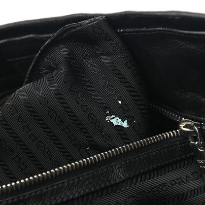 Prada Metallic Nappa Tessuto Nylon Mordore Stripes Tote Black 11 of 11