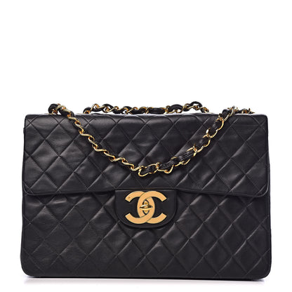 Chanel Lambskin Quilted XL Jumbo Single Flap Black 1 of 11