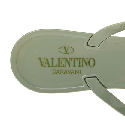 Valentino Garavani PVC Jelly Rockstud Bow Thong Sandals 40 Water Green 6 of 6