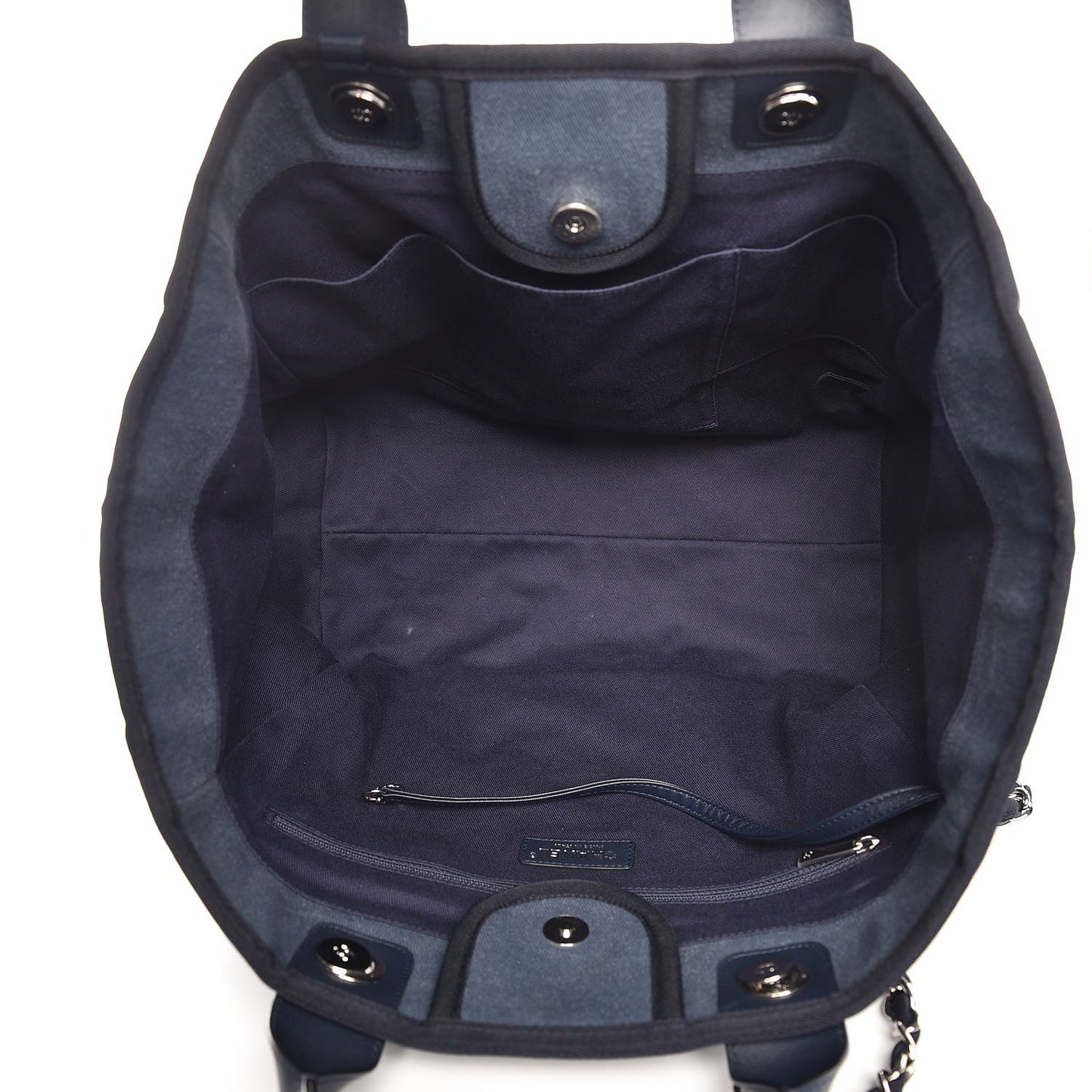 Canvas Sequin Large Deauville Tote Navy