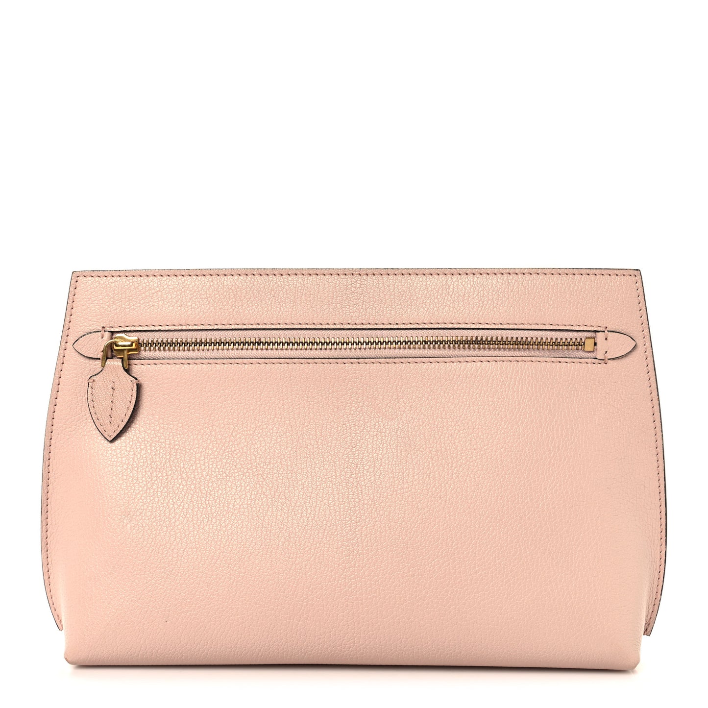 Grainy Calfskin Wristlet Clutch Ash Rose