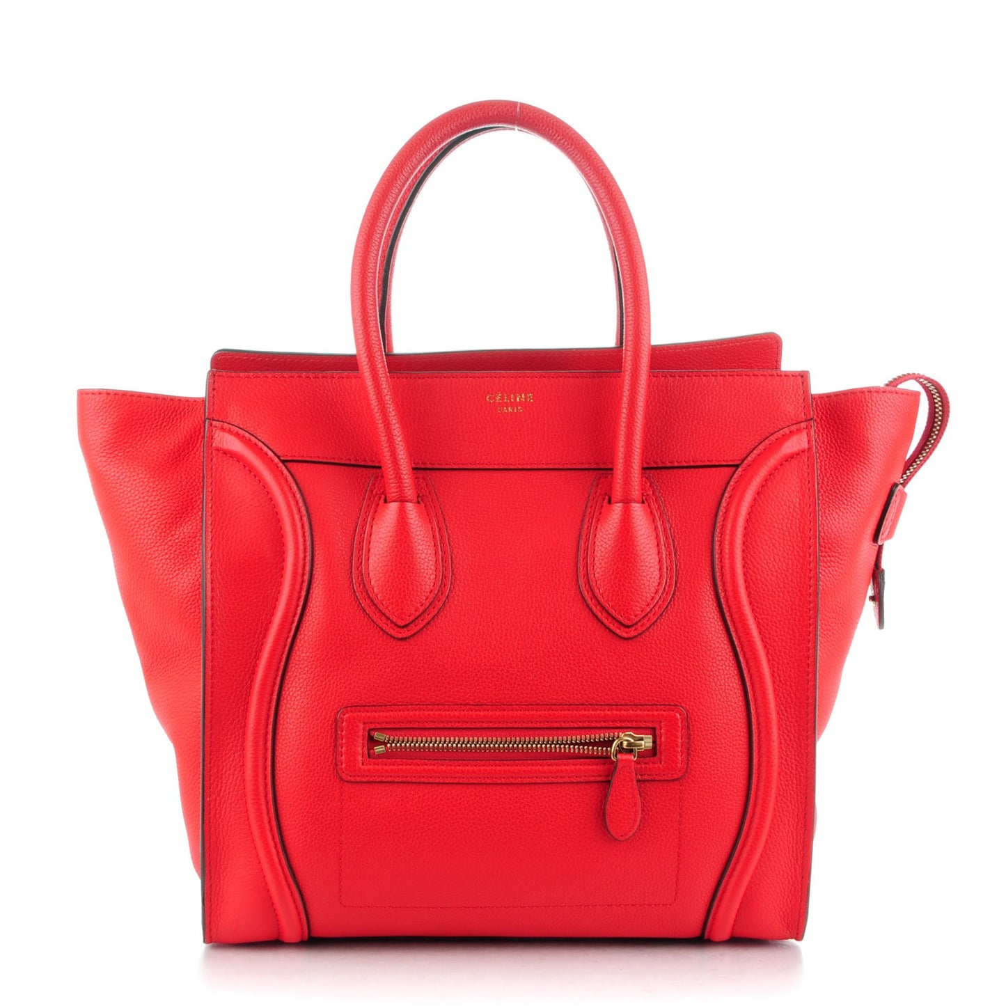 Drummed Calfskin Mini Luggage Coquelicot
