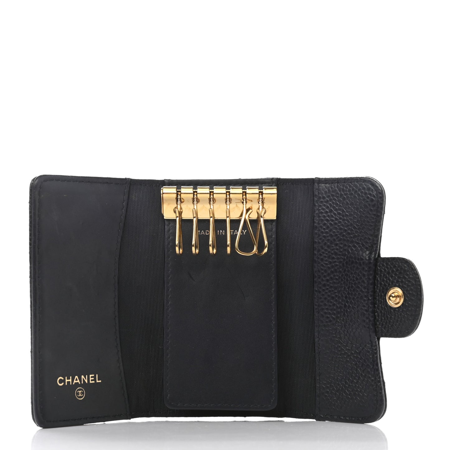 Caviar Quilted 6 Key Holder Blue