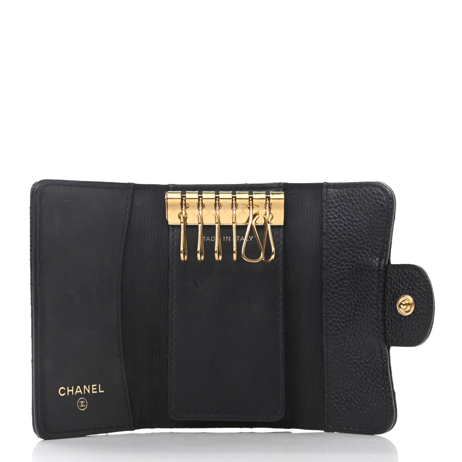 Chanel Caviar Quilted 6 Key Holder Blue 5 of 10