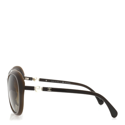 Chanel Acetate Butterfly Winter Pearl Sunglasses 5302-H-A Brown 3 of 7