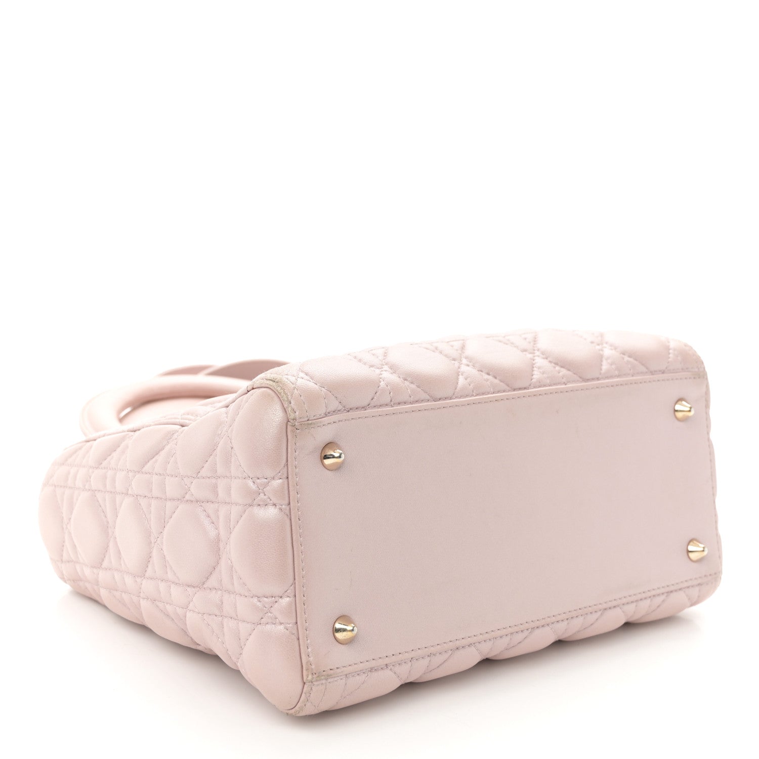 Christian Dior Metallic Lambskin Cannage Medium Lady Dior Lotus 4 of 13