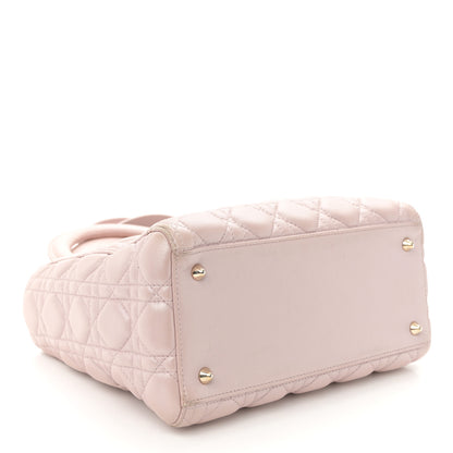 Christian Dior Metallic Lambskin Cannage Medium Lady Dior Lotus 4 of 13
