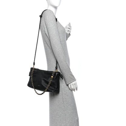 Loewe Mellow Nappa Medium Donut Chain Flamenco Knot Clutch Black 2 of 11