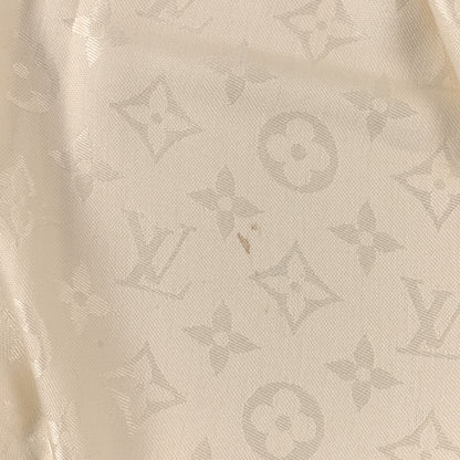 Louis Vuitton Silk Wool Monogram Shine Shawl White 4 of 6