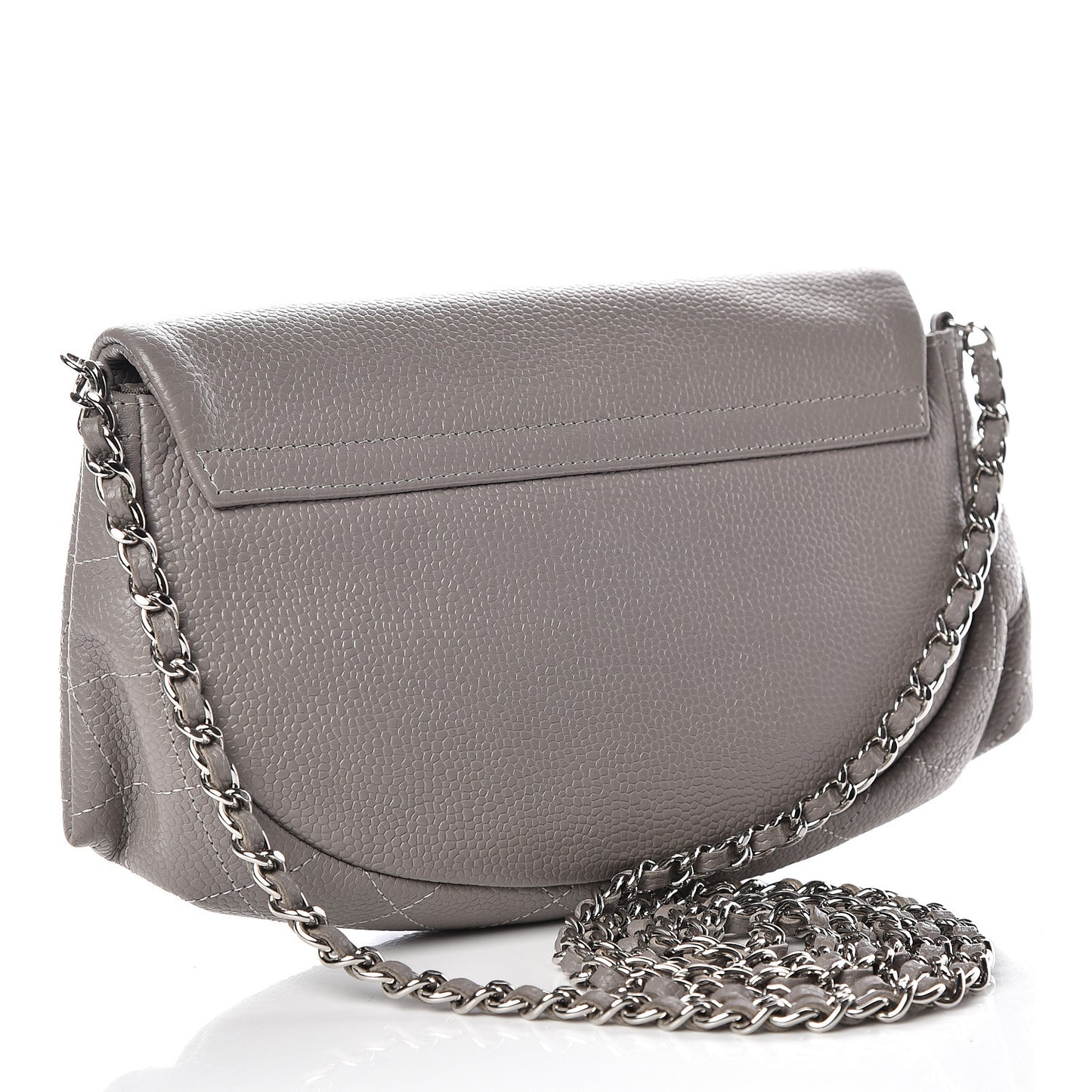 Caviar Half Moon Wallet On Chain WOC Light Grey