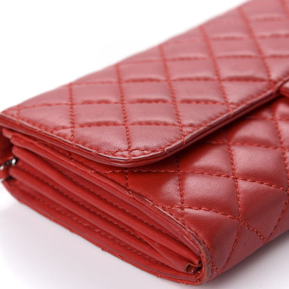 Chanel Lambskin Quilted Chain Clutch Flap Red 8 of 17