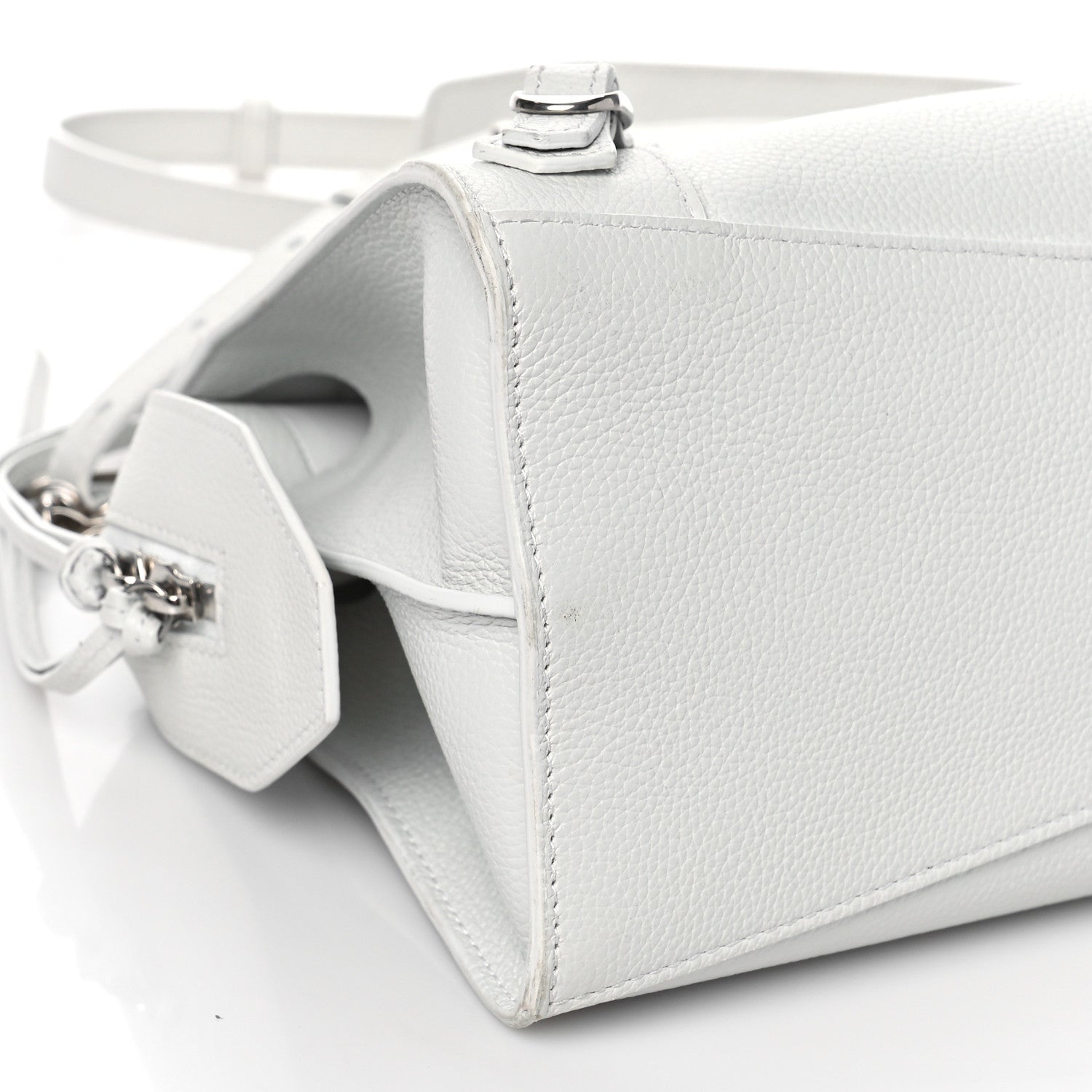 Balenciaga Grained Calfskin Neo Classic Silver Hardware S City White 7 of 8