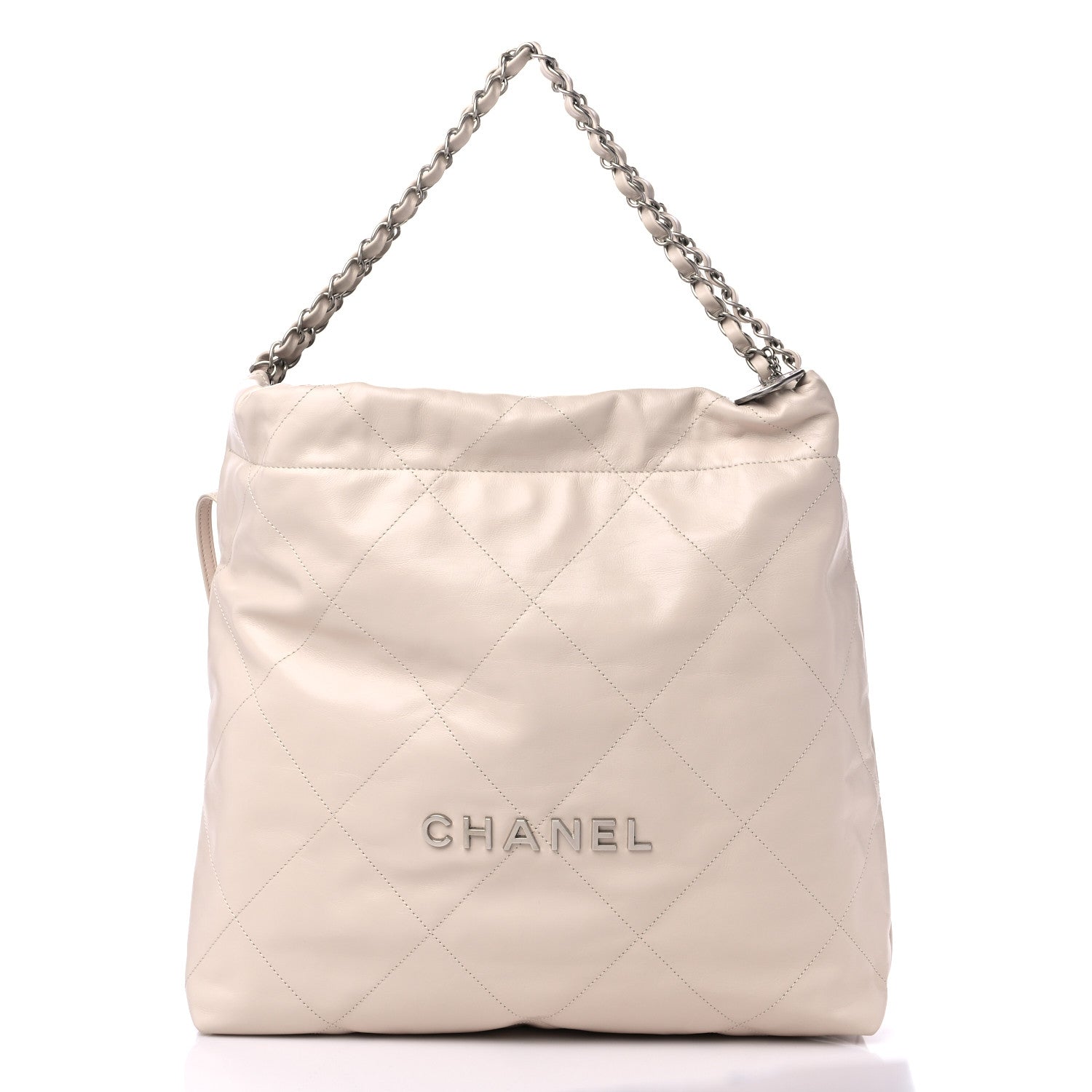 Chanel Shiny Calfskin Quilted Chanel 22 Ecru 2 of 10