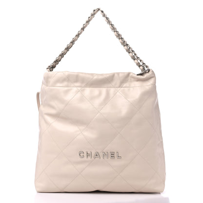 Chanel Shiny Calfskin Quilted Chanel 22 Ecru 2 of 10