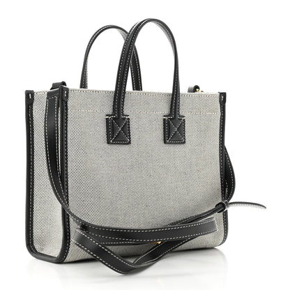 Burberry Canvas Smooth Calfskin Mini Two Tone Freya Tote Black 3 of 8