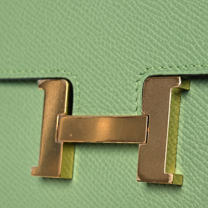 Hermes Epsom Constance Compact Passant Wallet Vert Criquet 9 of 10