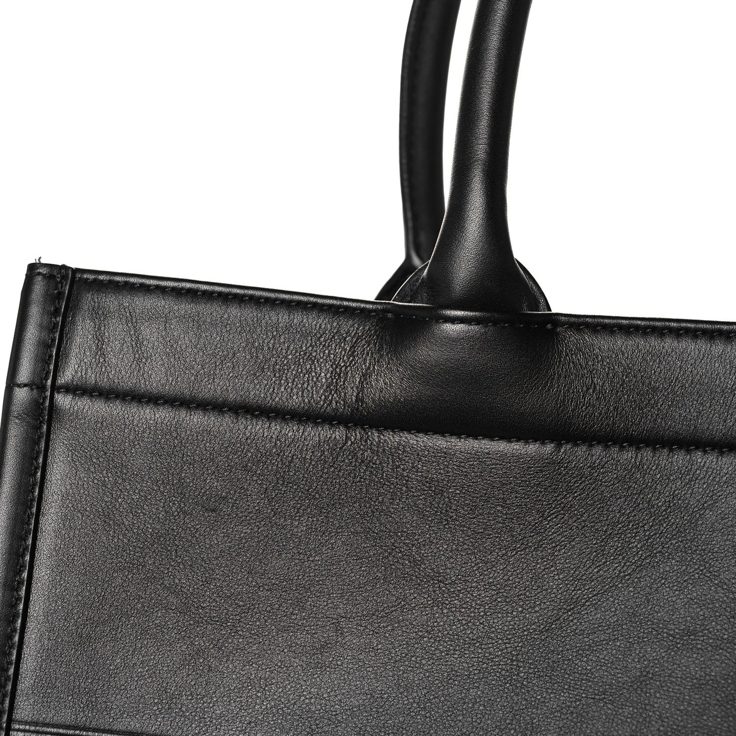 Calfskin Embossed Medium Book Tote Black