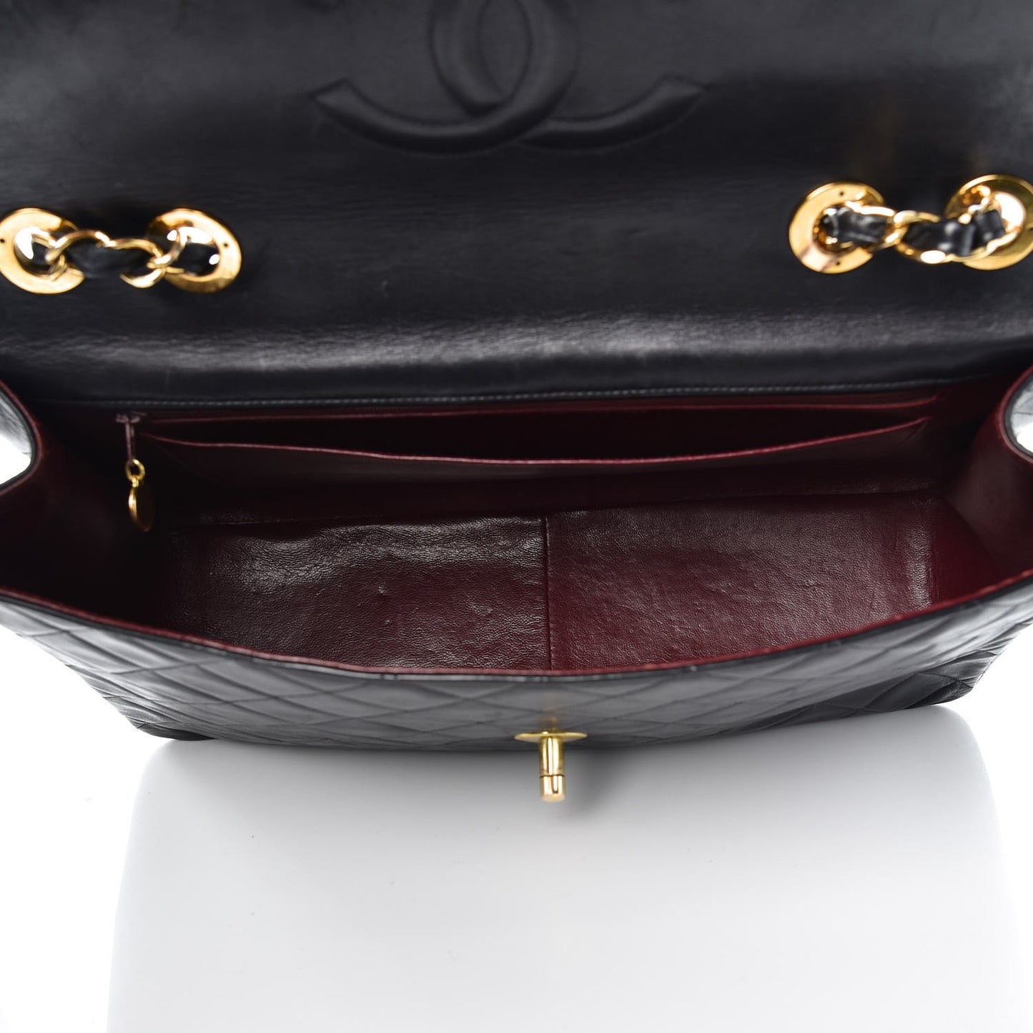 Lambskin Quilted XL Jumbo Single Flap Black