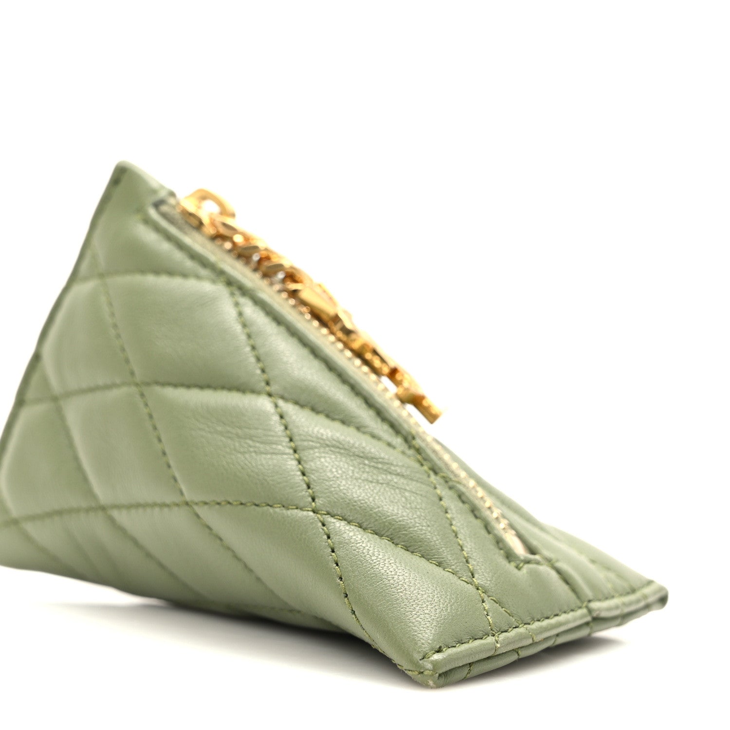 Saint Laurent Quilted Lambskin Berlingo Bag Charm Pistache 7 of 8