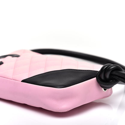 Chanel Calfskin Quilted Cambon Pochette Pink Black 7 of 11