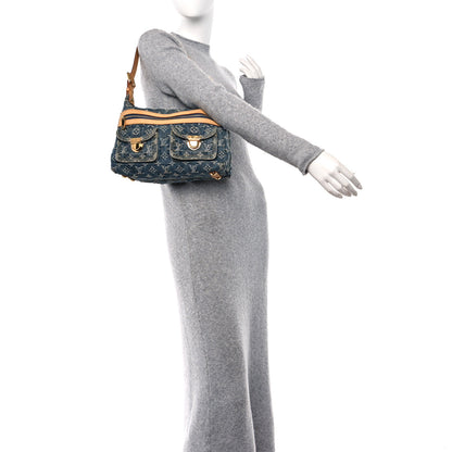 Louis Vuitton Monogram Denim Baggy PM Blue 2 of 10